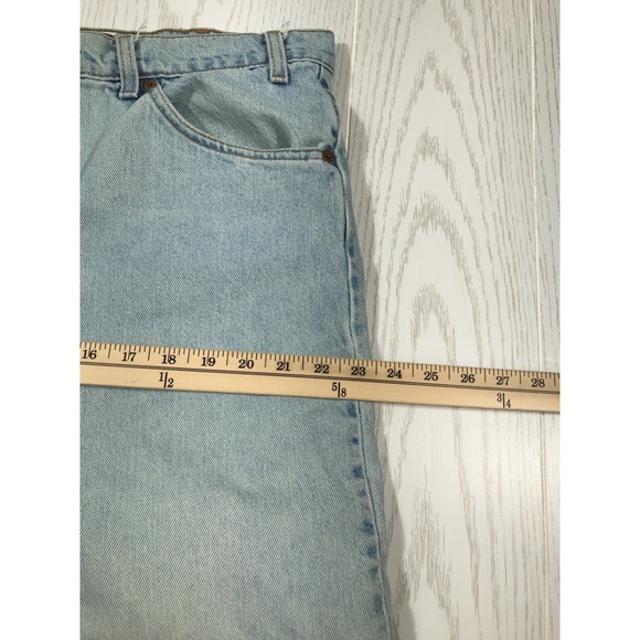 Vintage Levis Orange Tab Jeans Mens 42x32 Light Blue Relaxed Tapered Made In USA - Picture 5 of 12